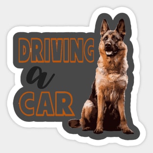 Dog Driving A Car Sticker